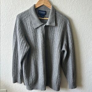 Davis & Squire Cable Knit 100% 2 Ply Cashmere Gray Men's Sweater. SZ XL